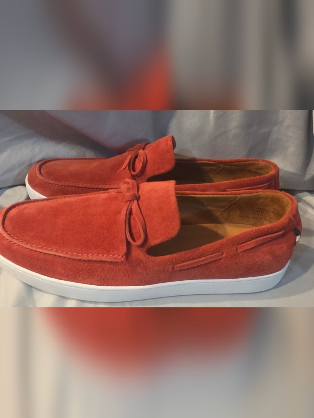 Allen Edmonds Santa Rosa Suede Slip-on Sneakers Crimson Men Size 10.5 Preowned
